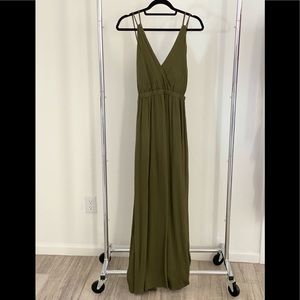Olive Green Strappy Maxi Dress